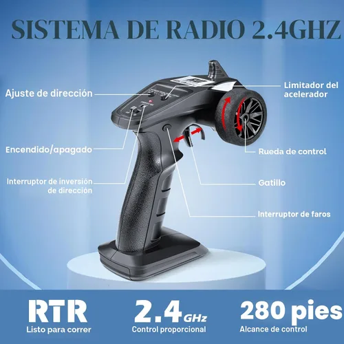 Vista 4 de HAIBOXING Autos RC a escala 1:12 903 Camión Monstruo RC, velocidad de 23.6 mph, Autos RC de hobby rápidos para niños y adultos, juguetes de regalo