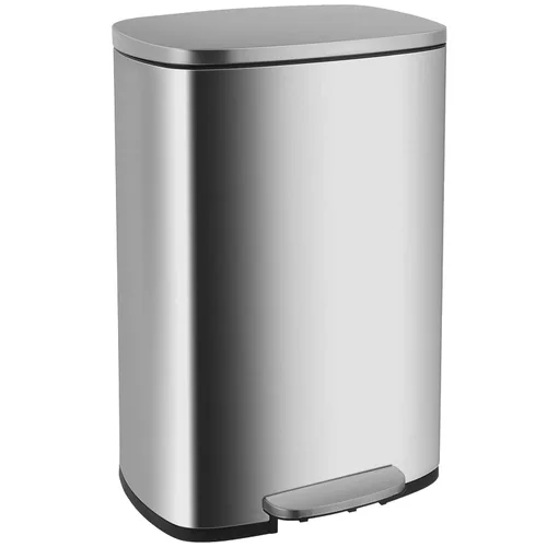 Vista 12 de PayLessHere Cubo de basura de acero inoxidable a prueba de huellas dactilares con cubo interior extraíble y tapas con bisagras, cubo de basura