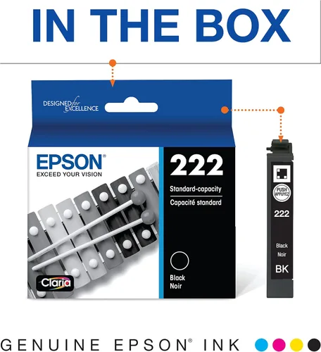 Vista 6 de Epson Cartuchos de tinta combinados de colores T222, capacidad estándar y cartucho de tinta negra T222, capacidad estándar
