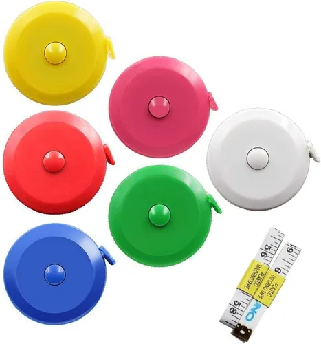 Vista 13 de DiCUNO Cinta métrica suave y retráctil de 60 pulgadas, 4.9 ft, tela de costura, tela para manualidades (paquete de 10 colores)