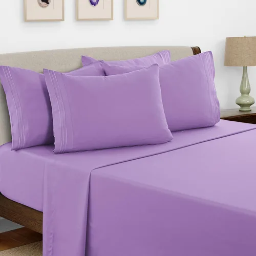 Vista 295 de LUX Décor - Juego de sábanas Twin de microfibra ultrasuave de 3 piezas con sábana encimera, sábana bajera de 16 pulgadas de profundidad y funda