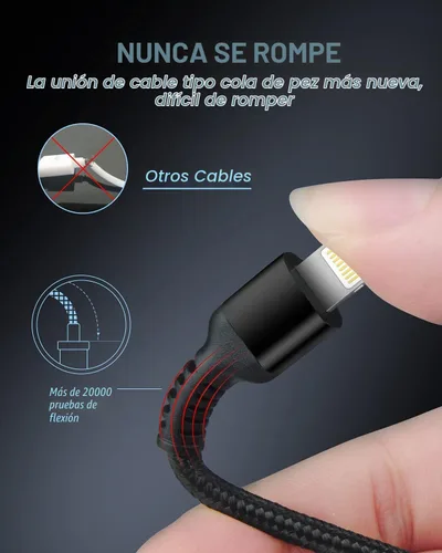 Vista 4 de Cable Lightning USB C para iPhone 14 13 Pro Max certificado por Apple Power Tipo C
