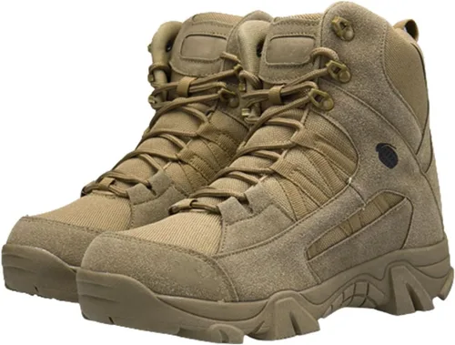 Vista 2 de Kervaky Botas tácticas militares para hombre, botas de trabajo, botas de desierto, botas duraderas, botas de senderismo, botas de combate, botas