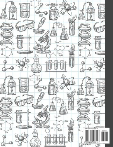 Vista 2 de student lab notebook chemistry,Quadrille Ruled, 5 Squares per Inch,experiment notebook,laboratory notebook graph paper,Science Student Research