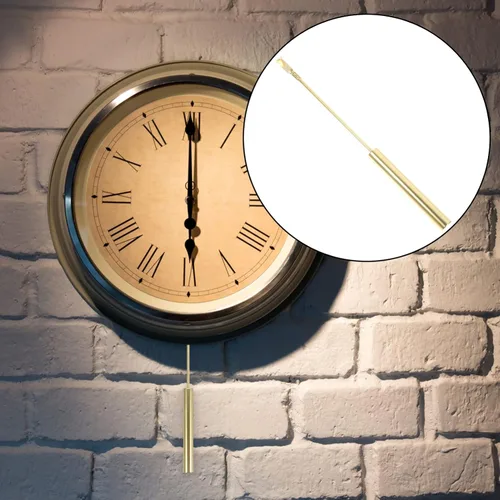Vista 3 de VOSAREA Reloj de pared unisex con péndulo, dorado, pantalla analógica, 12 pulgadas de diámetro