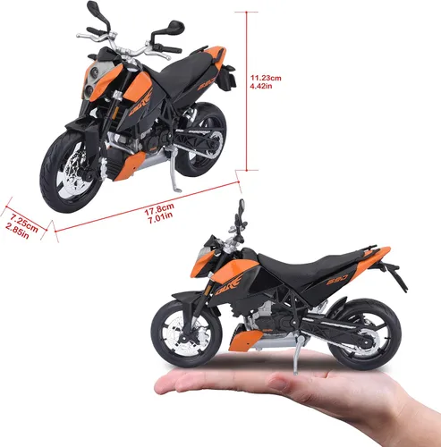 Vista 4 de Maisto KTM 690 Duke Orange and Black 1/12 Diecast Motorcycle