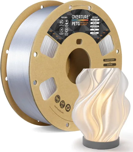 Vista 40 de OVERTURE - Filamento PETG de 1/16 de pulgada (1.75 mm) para impresora 3D y FDM, bien enrollado, duradero, carrete de 4.4 libras, dureza firme