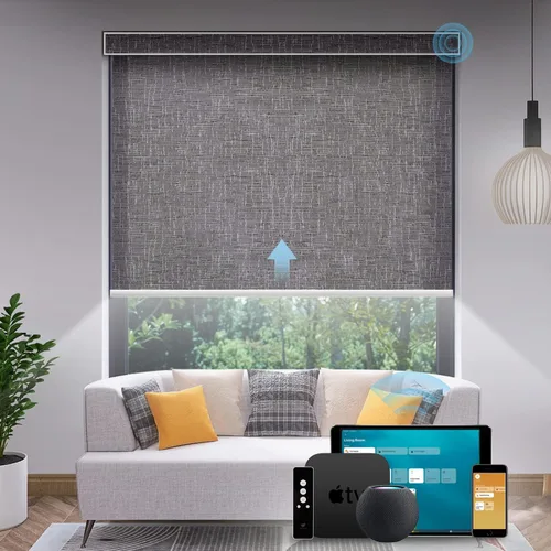 Vista 18 de SmartWings Persianas motorizadas con 5% de apertura, funcionan con Homekit Z-Wave Alexa SmartThings Google, persianas inteligentes con filtro de luz
