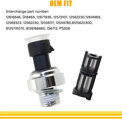 Vista 9 de Sensor de presión de aceite y enchufe para Chevy Silverado 1500 2500 3500 Impala Tahoe Trailblazer Express Corvette Suburban Avalanche y GMC Sierra
