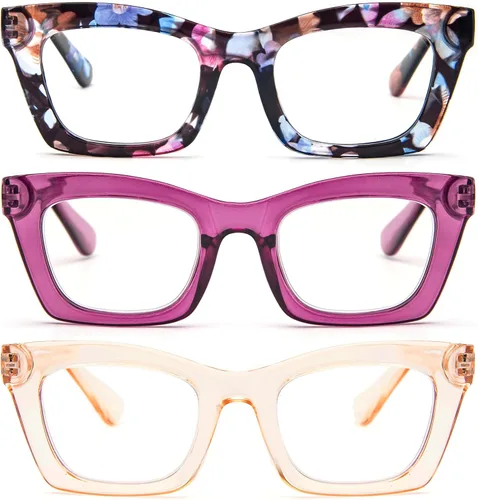 Vista 16 de Gafas de lectura para mujer, bloqueo de luz azul, elegantes y de gran tamaño, bisagra de resorte