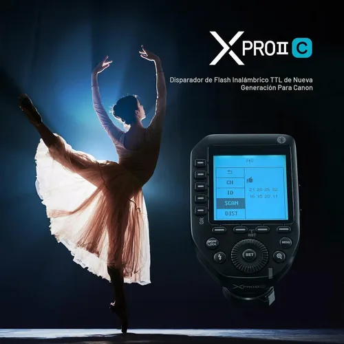 Vista 2 de Godox XProII-C TTL - Disparador de flash inalámbrico compatible con cámaras Canon, transmisor de flash inalámbrico 2.4G HSS 1/8000S, conexión