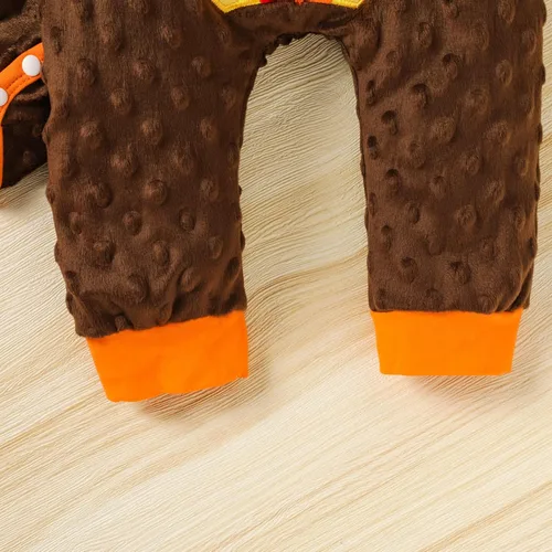 Vista 7 de Viworld Ropa de Acción de Gracias para bebé niño y niña, mameluco de manga larga de pavo para recién nacido, pantalones largos y sombrero, 3 piezas
