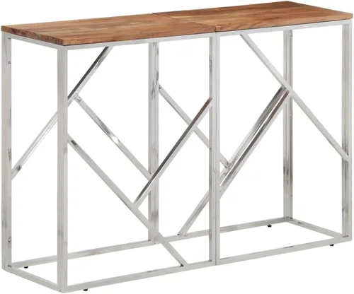 Vista 10 de vidaXL Mesa de consola, mesa de sofá, mesa de consola de pasillo, detrás de la mesa del sofá para sala de estar, estilo moderno, acero inoxidable
