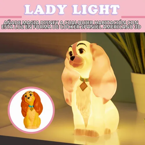 Vista 3 de Paladone Lady and The Tramp Light Decoración del hogar de Disney Mercancía con licencia