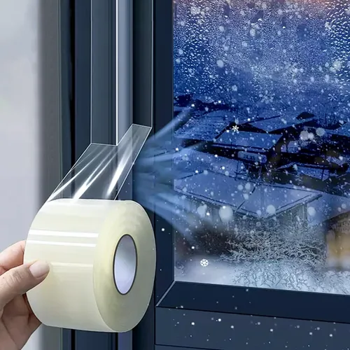 Vista 9 de Cinta de sellado para ventanas 2 pulgadas x 10 metros Aislamiento de corrientes de aire Sin residuos Adhesivo removible Impermeable Para ventanas