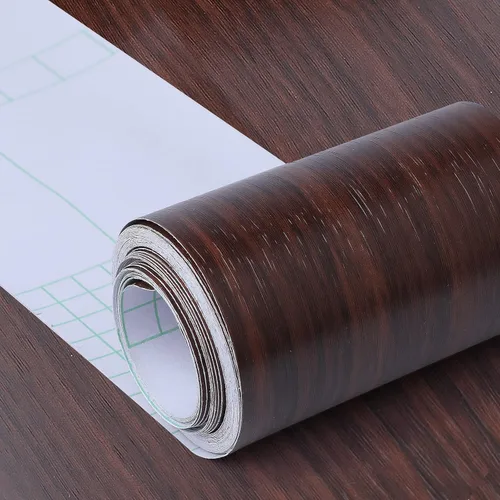 Vista 7 de Cinta de Reparación de Veta de Madera Realista de 4" x 33', Parche de Reparación de Veta de Madera Autoadhesivo para Mesas, Sillas, Puertas Marrón