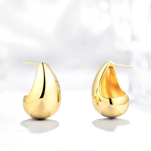 Vista 4 de Waterdrop Earring for Women Trendy, Chunky Gold Hoop Drop Stud Earrings, Hypoallergenic Lightweight Dangle Earring for Womens