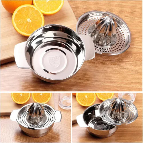 Vista 4 de Exprimidor de Frutas de Acero Inoxidable, Exprimidor Manual de Limón, Exprimidor Manual de Frutas para Herramienta de Cocina