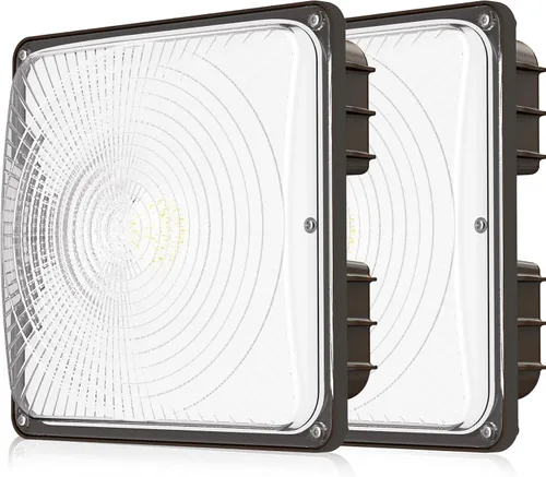 Vista 12 de CINOTON 80W luces de dosel LED 11200LM, luces LED comerciales para tienda 120Vac, luz LED de alta bahía al aire libre IP65 impermeable para techo