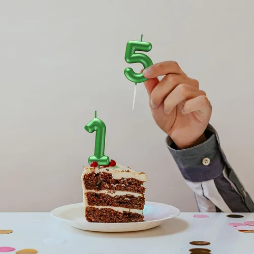 Vista 29 de Velas de número 9 arcoíris con número 3D para decoración de fiesta de pastel de cumpleaños, suministros de celebración de aniversario de boda