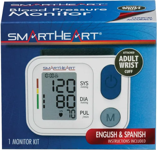 Vista 3 de SmartHeart Monitor automático de presión arterial de muñeca, adulto Muñequera, 2 usuarios, memoria de lectura 398, inflado y desinflado
