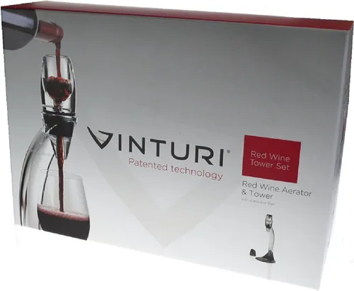 Vista 6 de Vinturi Aireador de Vino Deluxe Essential Vertedor de Vino Tinto y Juego de Soporte de Torre Decantador Airea Fácil y Convenientemente el Vino por
