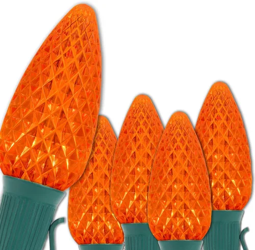Vista 16 de Wintergreen Lighting 25 C9 OptiCore - Luces LED de Navidad para exteriores de alta resistencia, tira de luces de Navidad comerciales; cable verde