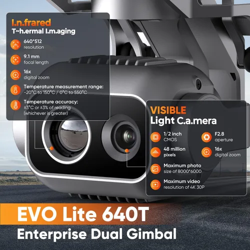 Vista 3 de Autel Robotics EVO Lite 640T Enterprise Bundle, 30.55 oz Ligero