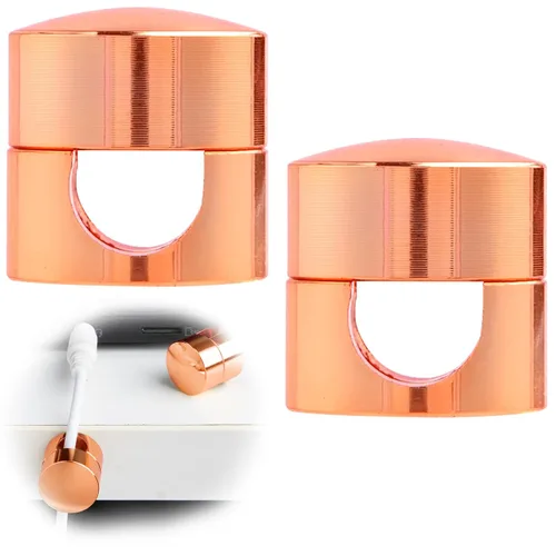 Vista 9 de SmallCat 2 juegos de soportes de cargador para cables, soportes de anclaje de cables ajustables de color bronce rojo, clips de cable de metal