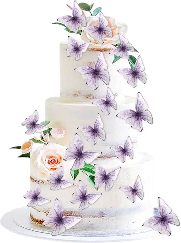 Vista 8 de 30 adornos de mariposa para tartas de mariposa en 3D, cola de oro rosa, mariposa, fiesta de cumpleaños, decoración para aniversario, boda, fiesta