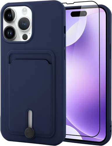 Vista 47 de MZELQ Cartera de TPU Compatible con Funda iPhone 12, Portarjetas Protección de Cámara Cubierta + Protector de Pantalla, Ranura Empujable para Niñas