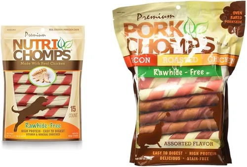 Vista 8 de Nutri Chomps Masticables para perros, sabor a pollo real - Giros y trenzas