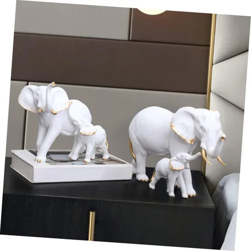 Vista 7 de jojofuny Decoración para el hogar 1 juego de adornos de madre e elefante, decoración de oficina para madre e hijo, adorno de arte animal, decoración