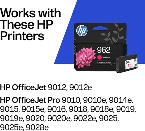 Vista 2 de HP Cartucho de tinta magenta 962 Funciona con OfficeJet 9010, Pro 9010, 9020 Elegible para tinta instantánea 3HZ97AN