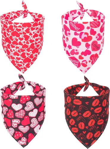 Vista 10 de ADOGGYGO Paquete de 4 Bandanas de Pascua para Perro, Bufanda Triangular para Perro, Patrón de Huevo de Pascua de Conejo, Bandana para Mascotas