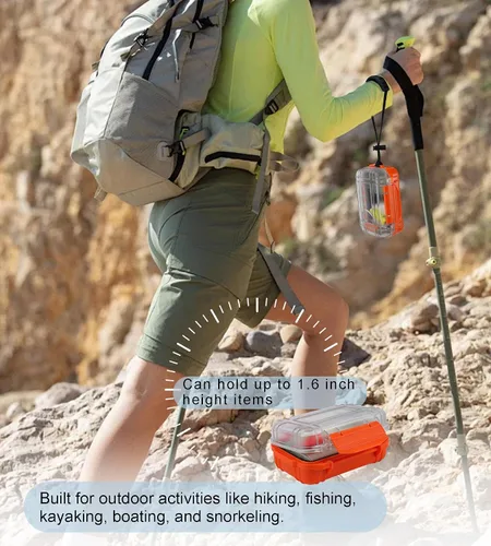 Vista 10 de Pequeña caja impermeable mini caja seca contenedor impermeable, caja de almacenamiento hermética, pequeñas cajas impermeables para kayak, canotaje