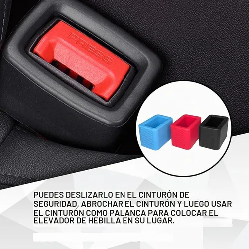 Vista 5 de 2 extensores de cinturón de seguridad para asiento elevador, soporte de hebilla de cinturón de seguridad trasero de silicona que facilita el acceso