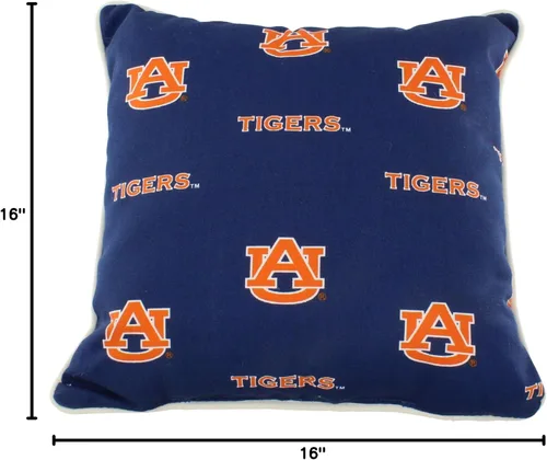 Vista 7 de College Covers Almohada decorativa para exteriores, 16 x 16 pulgadas, tigres caoba
