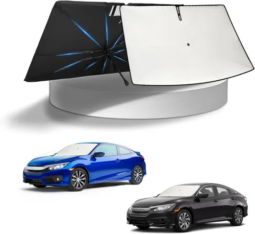 Vista 254 de KUST - Parasol plegable para parabrisas para BMW X1 E84, accesorios 2011 2012 2013 2014 2015, protector de visera de sol ajustable que bloquea