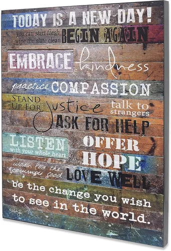 Vista 2 de Marla Rae cartel artístico de pared Today is a New Day (versión inglés), 16 x 12 pulgadas