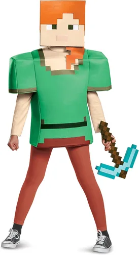 Vista 4 de Alex - Disfraz clásico de Minecraft, multicolor, mediano (7-8)