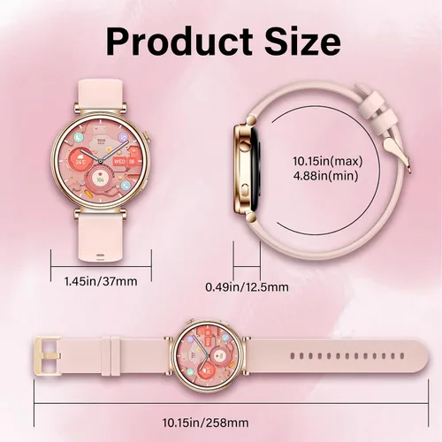 Vista 8 de Reloj inteligente para mujer (respuesta/hacer llamada) 1.27" HD Fitness Rosa