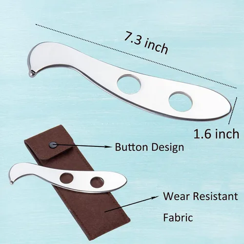 Vista 4 de wuyaoyao Herramienta de raspado Gua Sha, herramienta de masaje de terapia de acero inoxidable, drenaje linfático Gua Sha Junta para anticelulitis