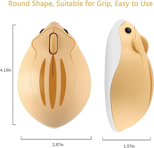 Vista 9 de Ratón inalámbrico con forma de hámster con forma de hámster, portátil de 1200 DPI USB inalámbrico para PC, Mac, computadora portátil, regalo