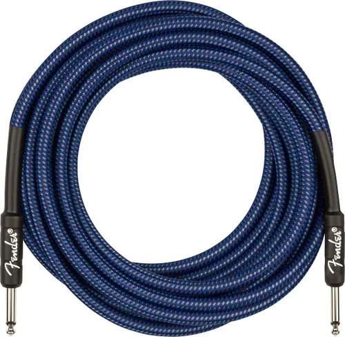 Vista 9 de Fender Cable de instrumento profesional de 18.6 pies en ángulo recto, tweed azul, 1 paquete