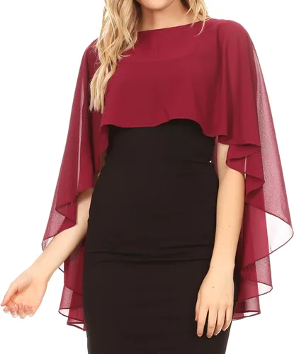 Vista 6 de Sakkas Anya - Capa de gasa suave para mujer, para boda, dama de honor, novia, bolero Azul marino
