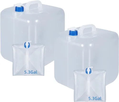 Vista 6 de 2 Pack Collapsible Water Container with Spigot, Foldable Cube Water Jugs Portable Water Storage for Outdoors Camping Hiking Disaster Preparedness &