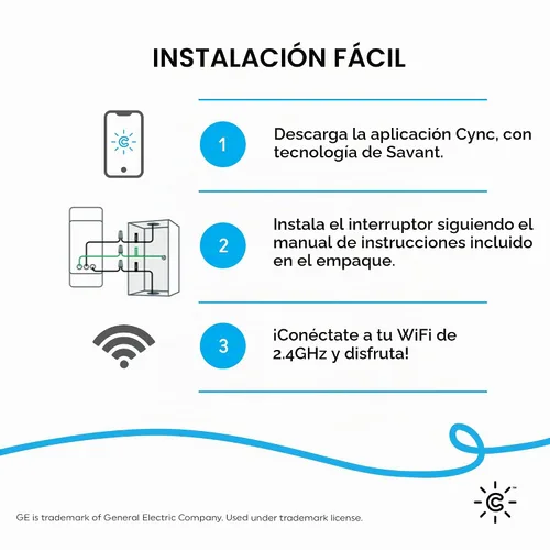 Vista 3 de GE Smart C - Interruptor de luz residencial iluminado sin contacto de 2 amperios, multiubicación, blanco, compatible con Wi-Fi, con pared