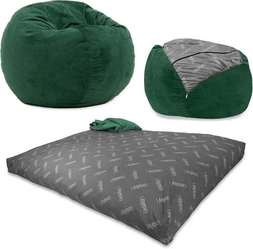 Vista 14 de CordaRoy's Puf de Chenilla - Silla Puf Convertible - Funda de Tela de Chenilla Lavable a Máquina - para Sótano, Sala de Estar, Sala de Juegos Carbón
