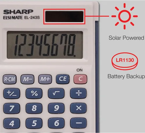 Vista 4 de Sharp Calculadoras EL-243SB Calculadora de bolsillo de 8 dígitos